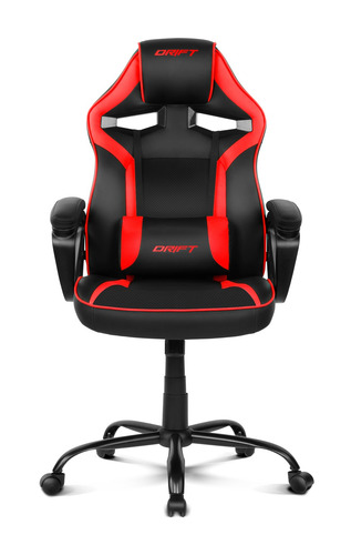 Imagen 2 de 5 de Silla de escritorio Drift DR50 gamer negra y roja con tapizado de cuero sintético