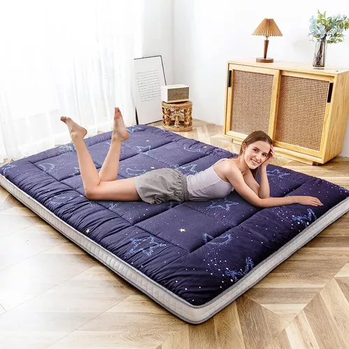 MAXYOYO - Colchón tipo futón japonés, acolchado, para cama, extra grueso,  plegable, transpirable, tumbona para el suelo, cama de invitados para