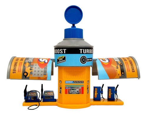 Juego Estación De Servicio En Botella Color Construcción
