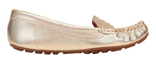 Mocassim Feminino Sider Drive Dourado Metalizado Prata Moda