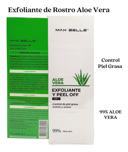 Imagen 1 de 2 de Gel Aloe Vera Exfoliante Control Piel Grasa Exfolia Y Aclara