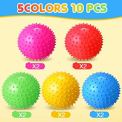 Paquete De 10 Bolas Knobby De 9 Pulgadas, Bolas Sensoriales