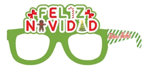 4 Lentes Diseños Variados Navideños Divertido Para Fiestas