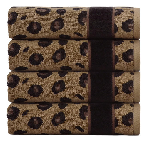 ~? Cotton Craft Toallas De Mano - Set De 4 Cheetah Leopard A