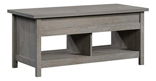 Mesa De Centro Con Estantes De Madera Color Gris.