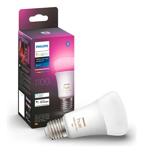 Ampolleta Led Philips Hue E27 1.100lm, Rgb, Bt, Wifi, 9 Watt