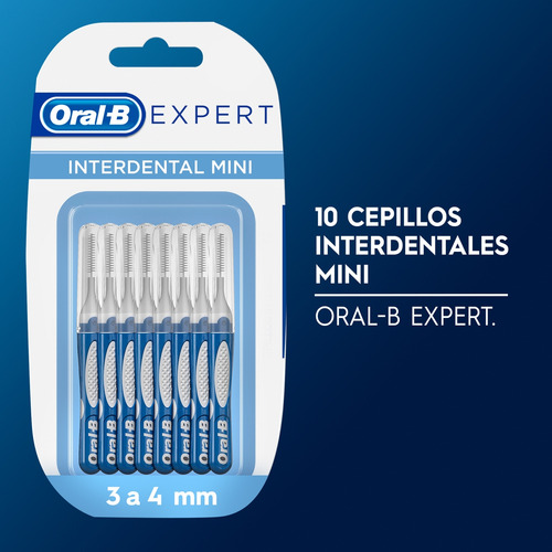 Interdental Mini, Oral B Expert Remueve Placa Bacteriana Y Restos, 10 Unidades