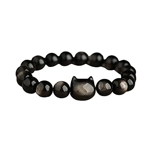 Pulsera Gato Obsidiana Atracción Dinero Feng Shui