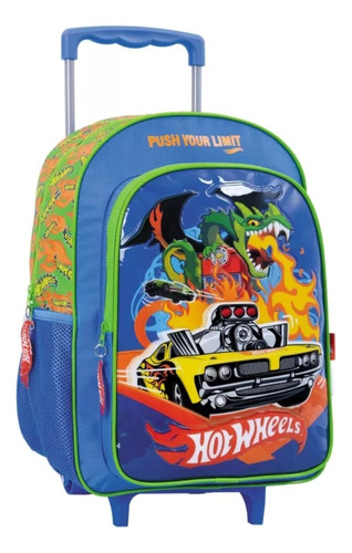 Mochila Con Carro Hot Wheels 16 Pulgadas