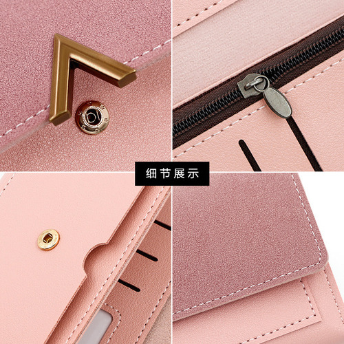 Cartera De Pu Larga Simple Para Mujer Con Ranuras Para Tarje