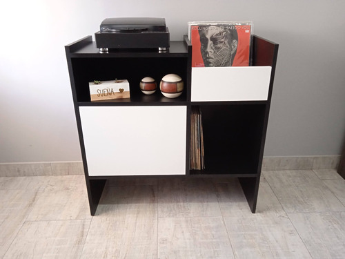 Mueble Mesa Para Tocadiscos Y  Vinilos Con Batea En Stock