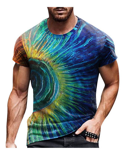 Camiseta Casual Unisex Para Hombre, Con Estampado Gráfico, E