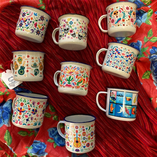 Imagen 3 de 4 de 6 Tazas De Peltre Diseños Mexicanos Tenangos