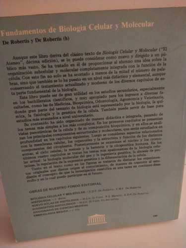 Libro Fundamentos De Biología Celular Y Molecular De Roberti (Usado)