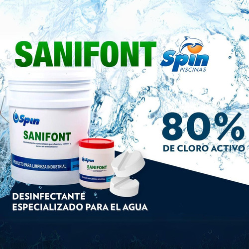 Sanifont En Polvo Para Alberca ( Desinfectante ) 20 Kg Ds Blanco