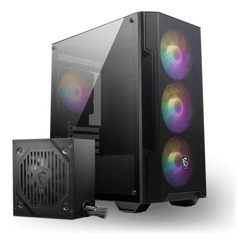 Kit Msi Gabinete Forge M100a Fuente 600w 80plus Atx