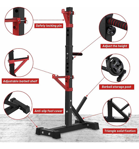 Canpa Squat Rack, Soporte De Barra Ajustable De Entrenamient