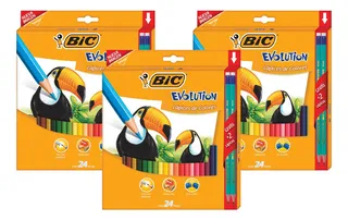 Lápices De Colores Bic Evolution Tucan De Resina 72 Unidades