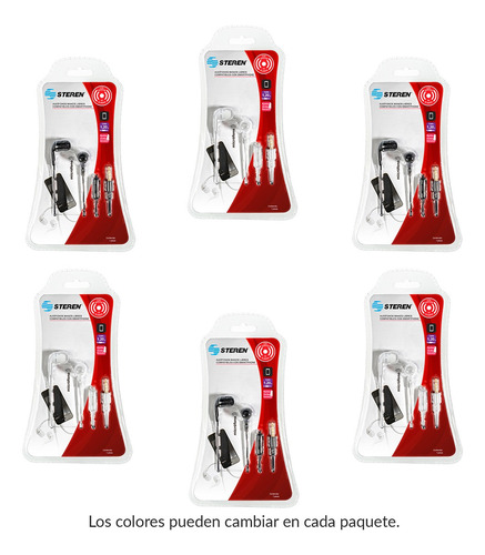 Steren Paquete 6 Pzas Audifono Manos Libres Aud-4500 Blanco