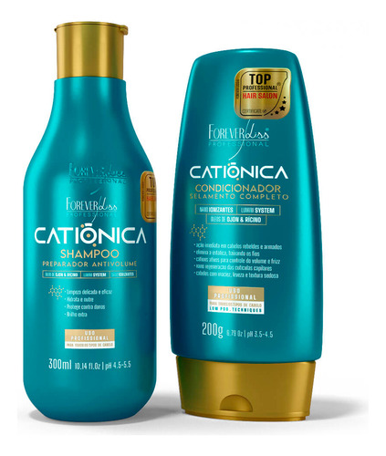  Kit Shampoo E Condicionador Catiônica Forever Liss