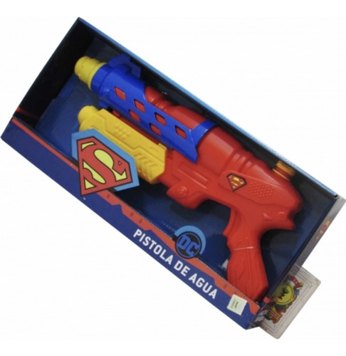 Pistola De Agua De Superman Con Sistema De Bombeo En Caja