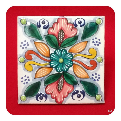 Imagen 3 de 7 de Set 30 Azulejos De Talavera Poblana 10x10 Cm Decoración Zlj