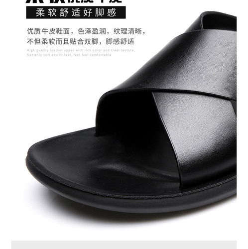 Zapatillas De Playa De Cuero Informales De Moda Para Hombre