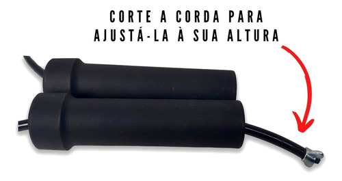 Imagem 4 de 7 de Corda Pular Cross Emagrecer Fit Rolamento Toda Altura Black