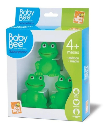 Sapinho De Borracha 3 Filhotes Para Banho Baby Bee Toys
