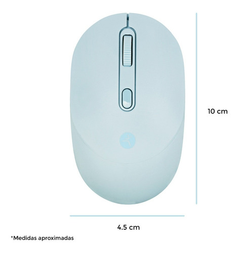 Mouse Techzone Inalámbrico Click Silencioso 1600 Dpi Azul