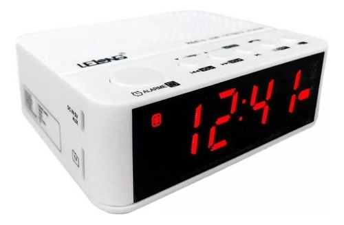 Radio Relógio Despertador Digital Alarme Bluetooth Fm Cor Branco