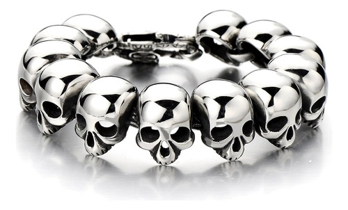 Coolsteelandbeyond Pulsera De Eslabones De Calavera Grande D