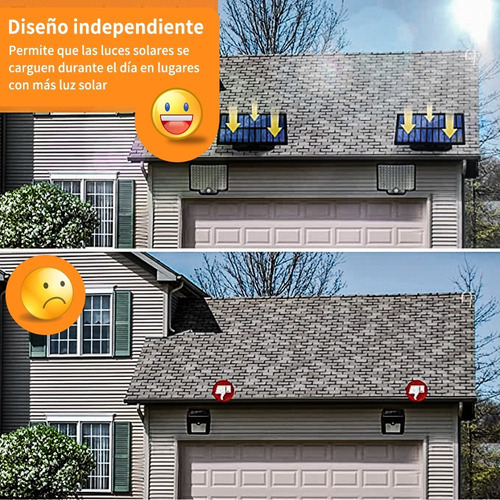 Llinpi® Lámpara Solar De Pared Exteriores Sensor Luz 4 Modos