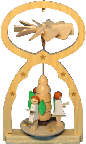 Figura Decorativa De Navidad De Madera Con Forma De Piramid