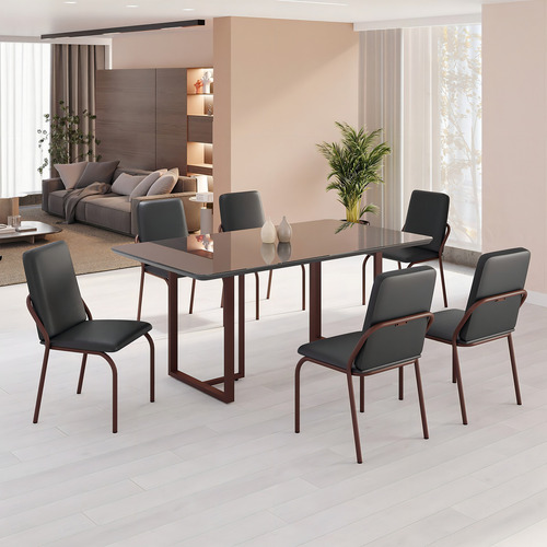 Conjunto Sala De Jantar Mesa 160x90cm Base Lunna Tampo Hd