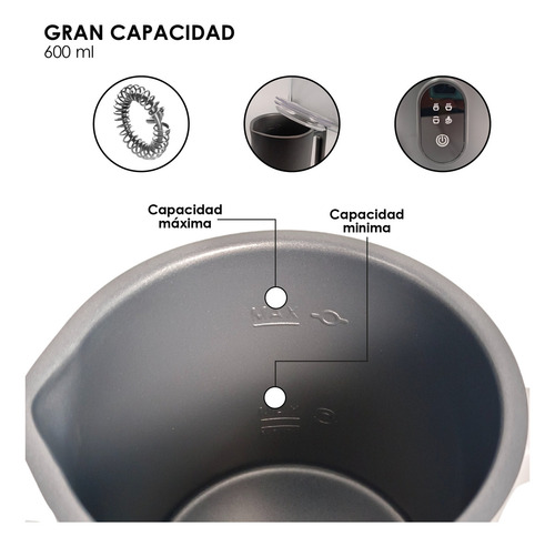 Espumador De Leche Eléctrico ShopMall 4 En 1 600 Ml Automático Café Color Negro