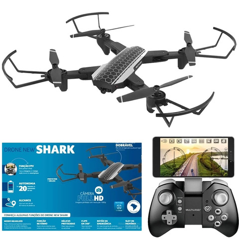 Drone New Shark Câmera Full Hd 1080p 80m Es328 Multilaser