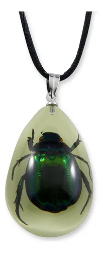 Realbug Green Chafer Beetle Collar Que Brilla En La Pequeño,