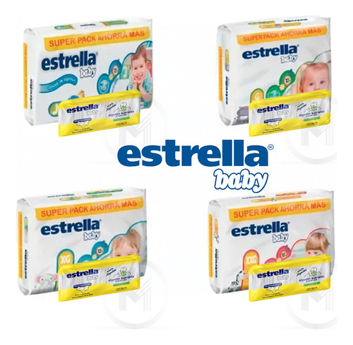Combo Pañal Estrella Super Pack Algodon Precortado Género Sin género Tamaño Grande (G)
