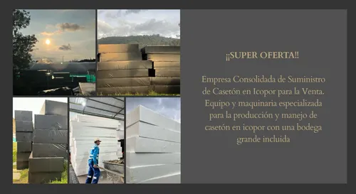 Empresa Consolidada De Suministro De Casetón En Icopor Para La Venta. Equipo Y Maquinaria Especializada Para La Producción Y Manejo De Casetón En Icopor Con Una Bodega Grande Incluida