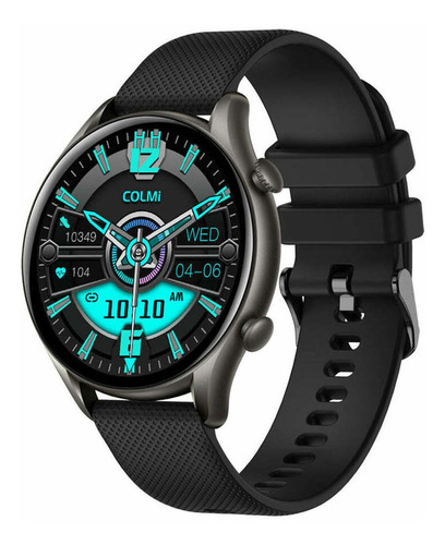 Smartwatch Colmi i20 1.32" caja 50mm de  aleación de zinc  negra, malla  black de  silicona