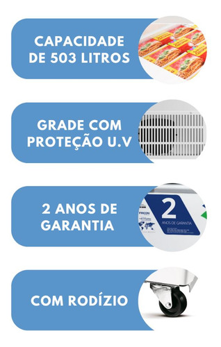 Freezer Horizontal 2 Portas 503 Litros Dupla Ação Fricon