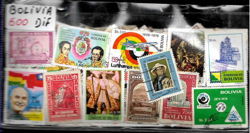 Bolivia 500 Diferentes Estampillas Coleccion Lote Mnh/usadas
