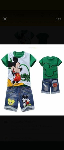 Conjunto Infantil Mickey Camisa Bermuda Pronta Entrega