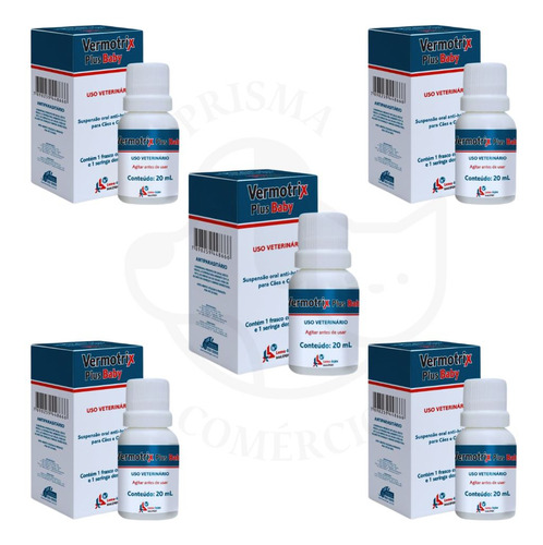 5 Un Vermífugo Para Filhotes - Vermotrix Plus Baby 20ml