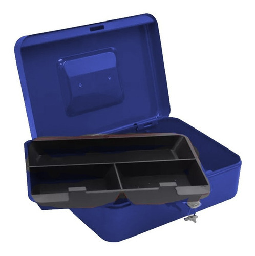 Caja De Dinero Fuerte Seguridad Metálica 20 Cm Color Azul