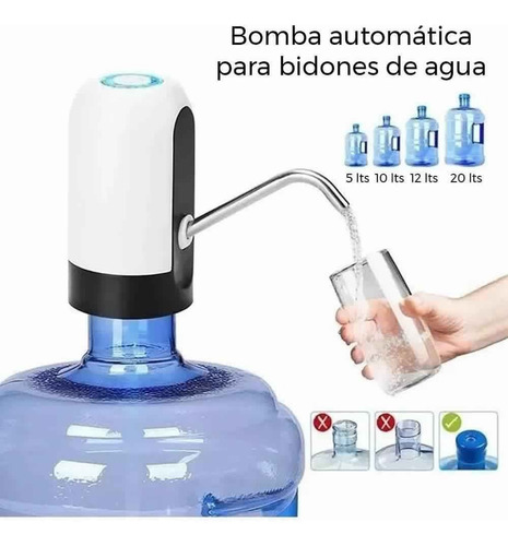 Imagen 6 de 9 de Dispenser Bomba De Bidon Agua Automatico Usb Recargable