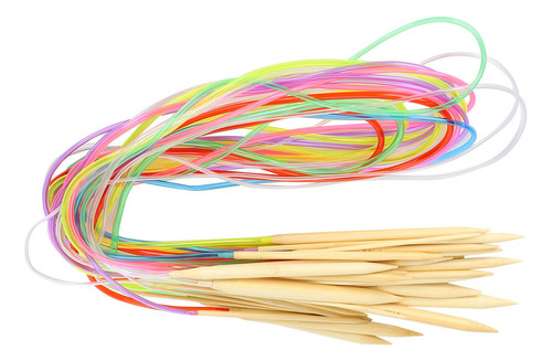 Juego De Agujas De Tejer De 100 Cm, 18 Agujas Circulares