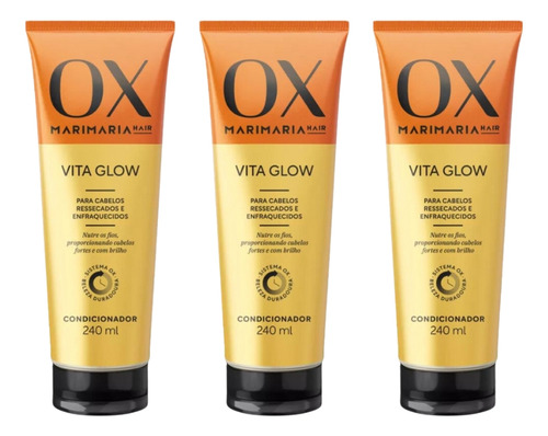 Condicionador Ox 240ml Mari Maria Vita Glow - Kit C/ 3un