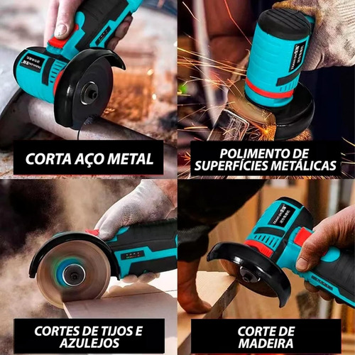 Mini Esmerilhadeira Angular Recarregável Sem Fio Com Polidor